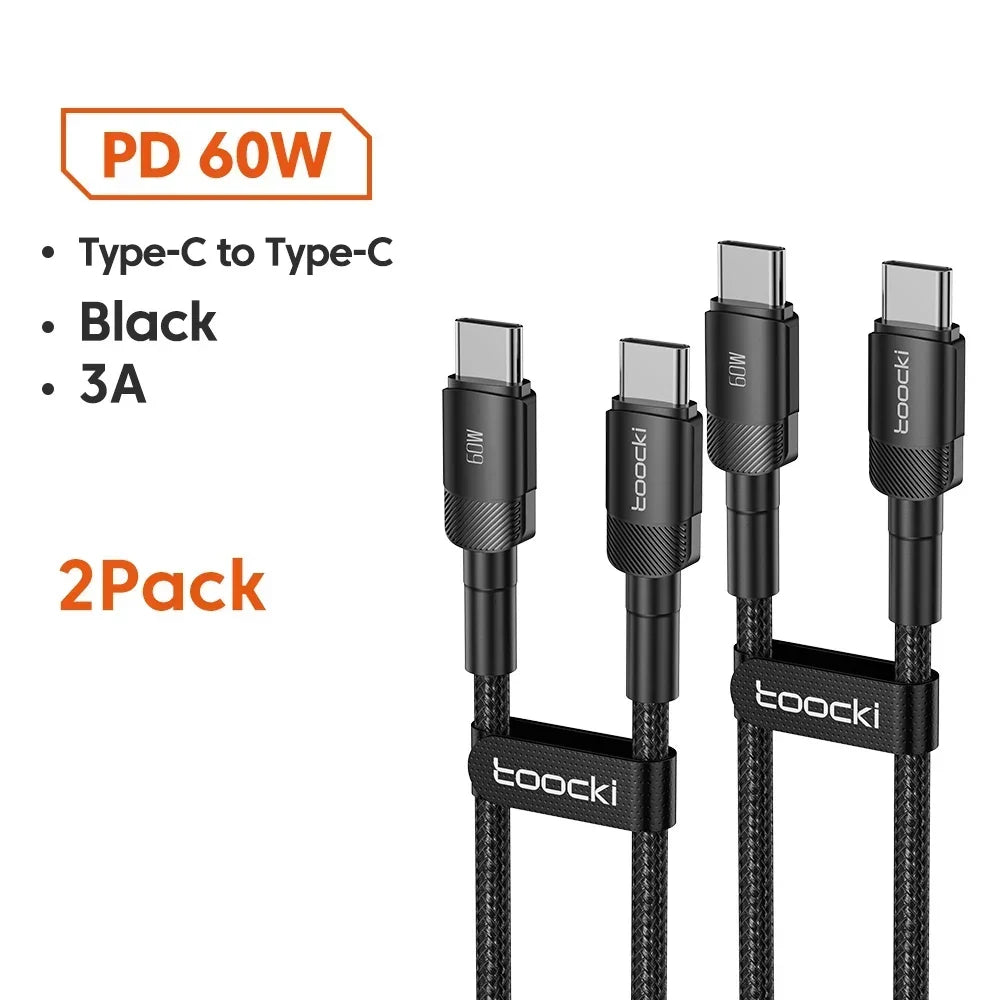 Toocki 100W Type C to USB C Cable PD 3.0 Quick Charge 4.0 Fast Charging Type C to Type C for iPhone 15 Macbook Samsung Xiaomi