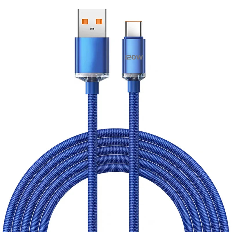 120W USB Type C Cable Type C to Type C Fast Charging Cord USB C Quick Charge Phone Cables For Samsung Xiaomi Huawei Realme
