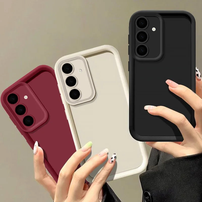 Candy Color Phone Case For Samsung S25 S24 S23 S22 Ultra Plus S21 S24 FE A55 A34 A15 A35 A52 A53 A54 A16 5G Soft Silicone Cover